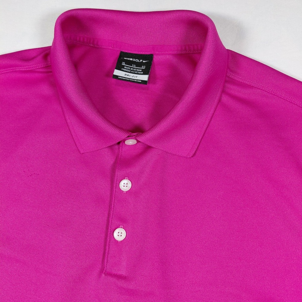 Nike Golf Mens XL Dri-Fit Polo Shirt Pink Turn Tulsa Pink Short Sleeve
